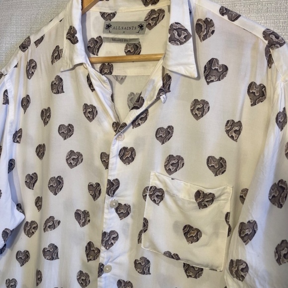 All Saints leapard print Heart Print Top - Picture 7 of 9